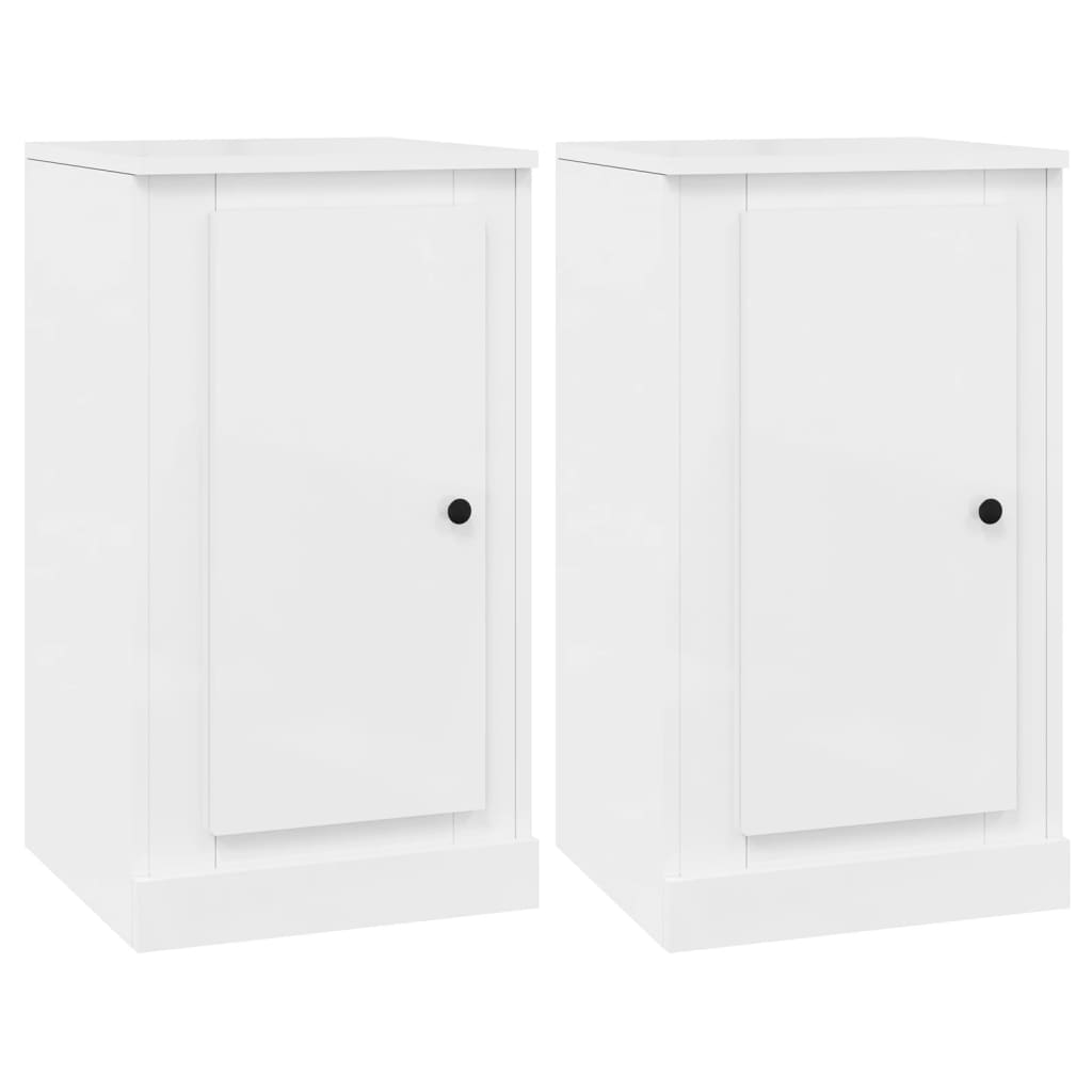 NNEVL Sideboards 2 pcs High Gloss White 37.5x35.5x67.5 cm Engineered Wood