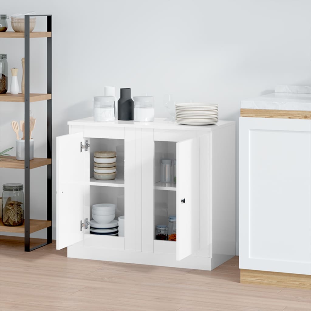 NNEVL Sideboards 2 pcs High Gloss White 37.5x35.5x67.5 cm Engineered Wood