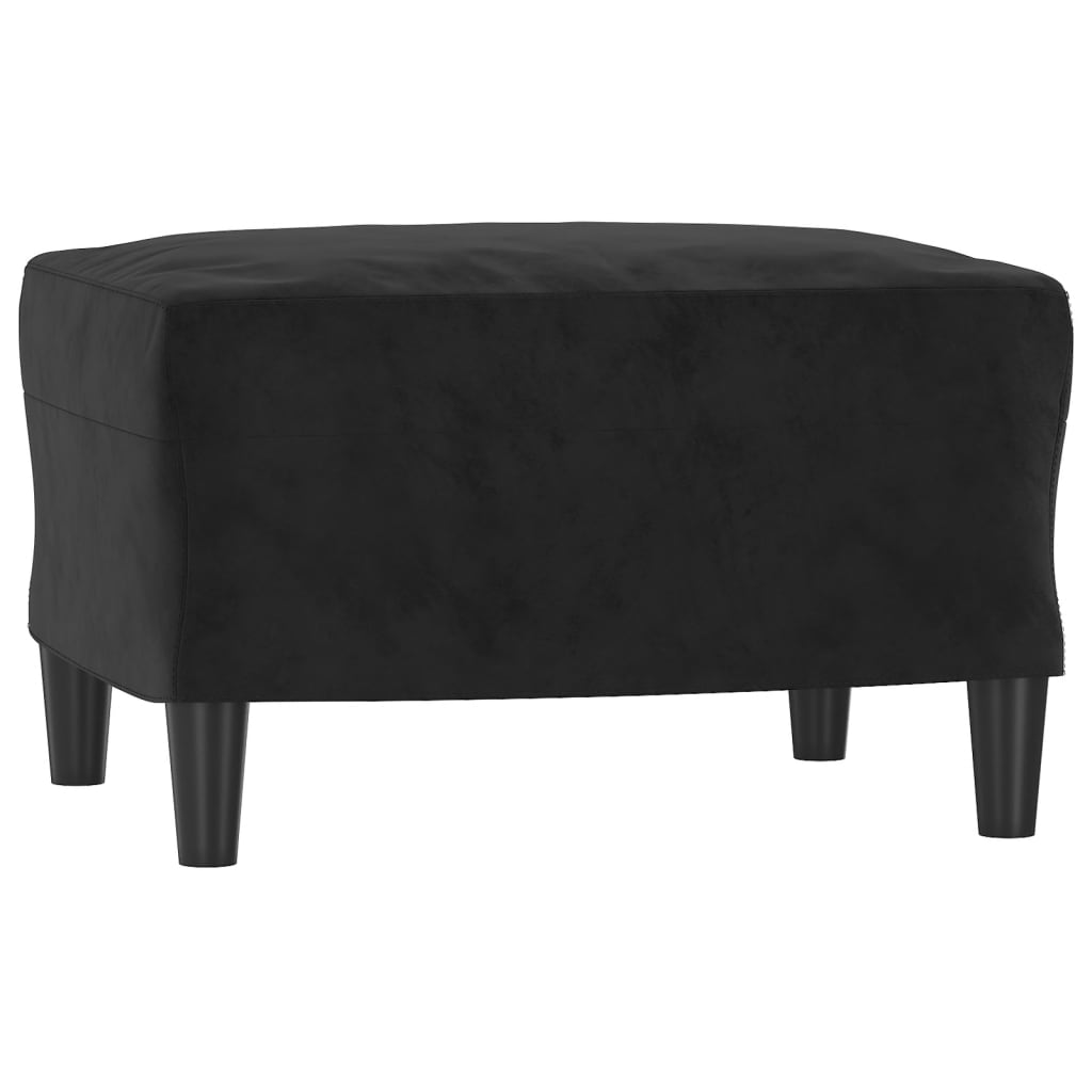 NNEVL 3 Piece Sofa Set Black Velvet