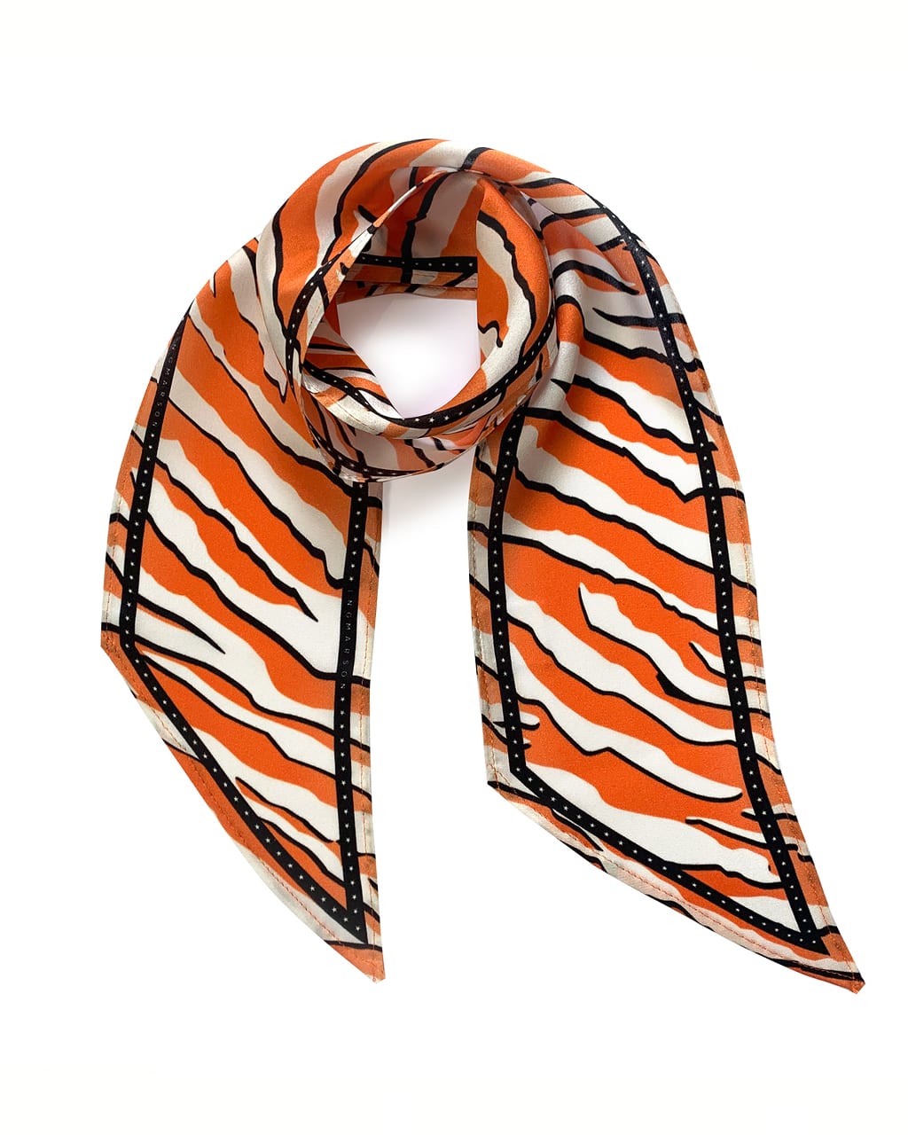 Wild Tiger Silk Neck Scarf Orange